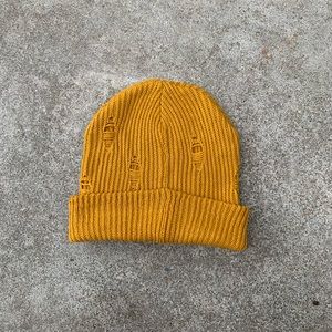 Mustard Yellow Knit Beanie